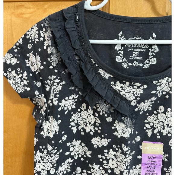 NWT, Arizona Jean Company Girl’s Medium 10/12 Capped Sleeve Tee - Picture 5 of 8